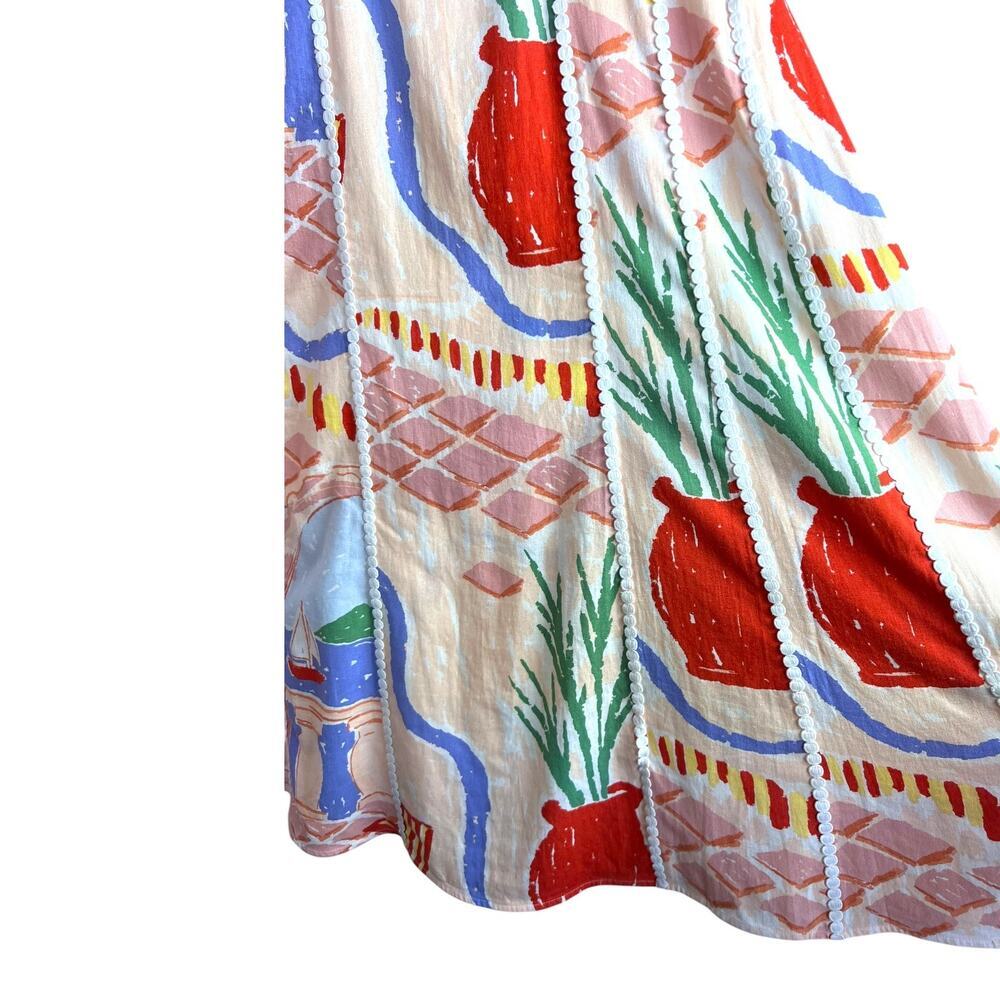 Christian Lacroix Midi Dress Cotton Blend Sleeveless Resort Peach Pink W's Large - Picture 11 of 15